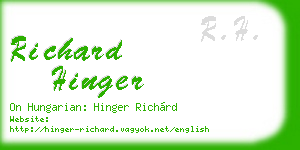 richard hinger business card