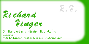 richard hinger business card